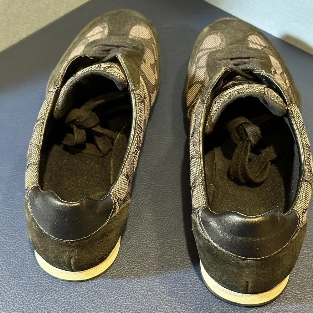 Coach Kelson Signature Jacquard Suede Sneakers Black Women 8 - Picture 5 of 6